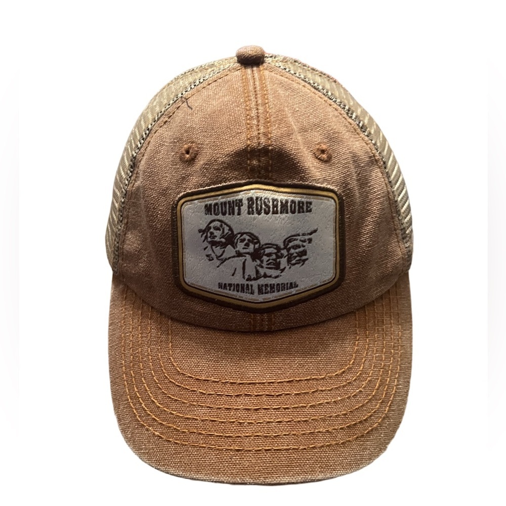 Mount Rushmore Brown‎ Trucker Hat vintage good shape adjustable